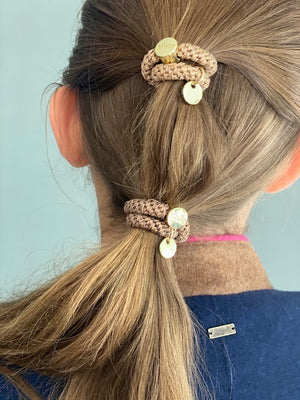 Haargummi mit silber in rosa