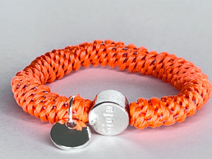 Haargummi mit silber in neon orange