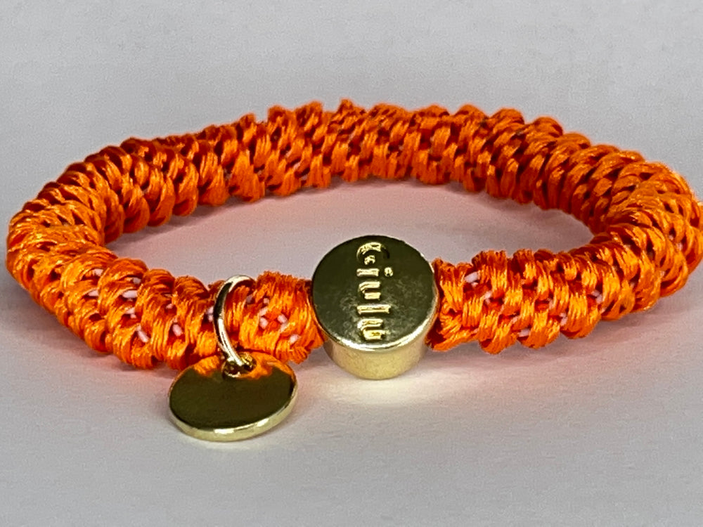 Haargummi Mit Schleife, Knoten, Samt, Elastisch, 6 Stück, Orange