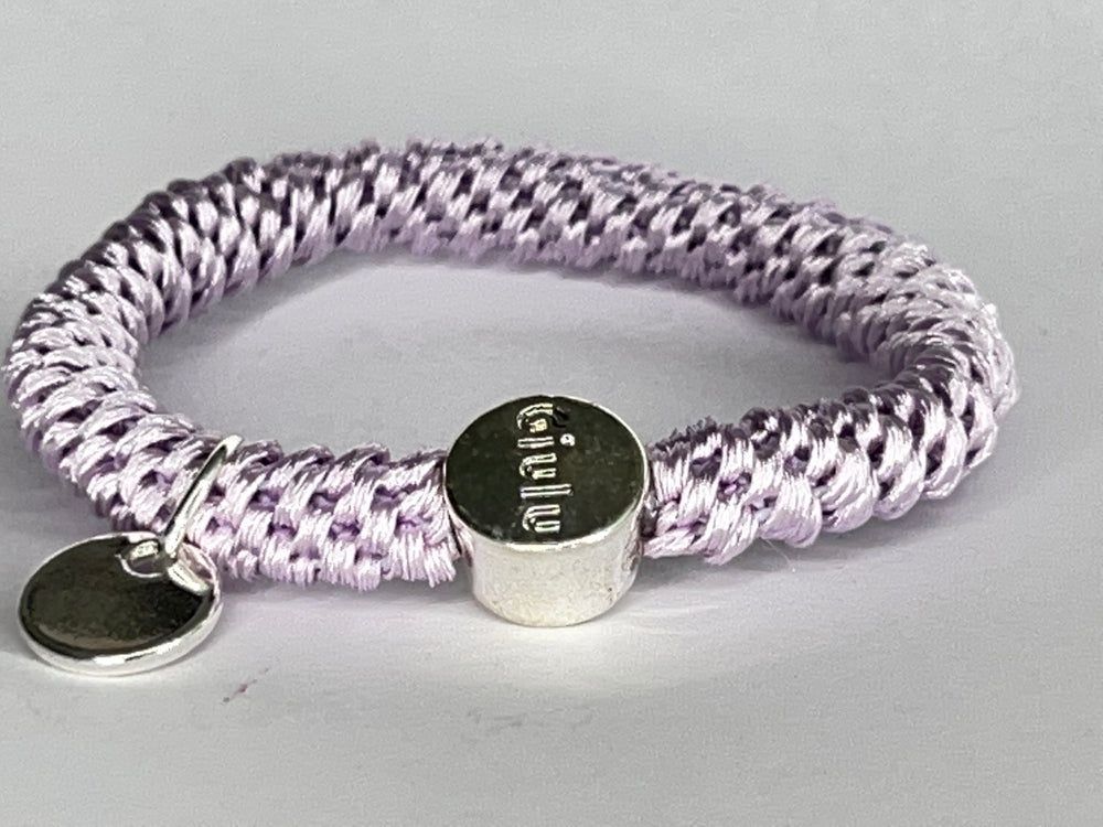 Haargummi mit silber in pastell lila