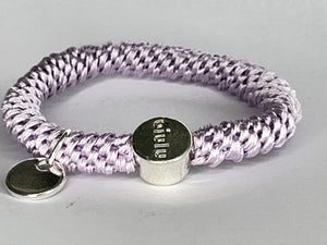 Haargummi mit silber in pastell lila