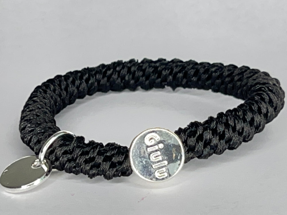 Haargummi mit silber in schwarz