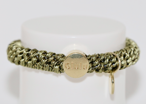 Haargummi in oliv Glitzer