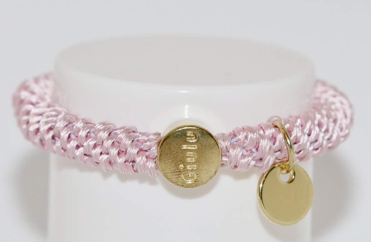 Giulu Haargummi Rosa mit goldenem Münzanhänger