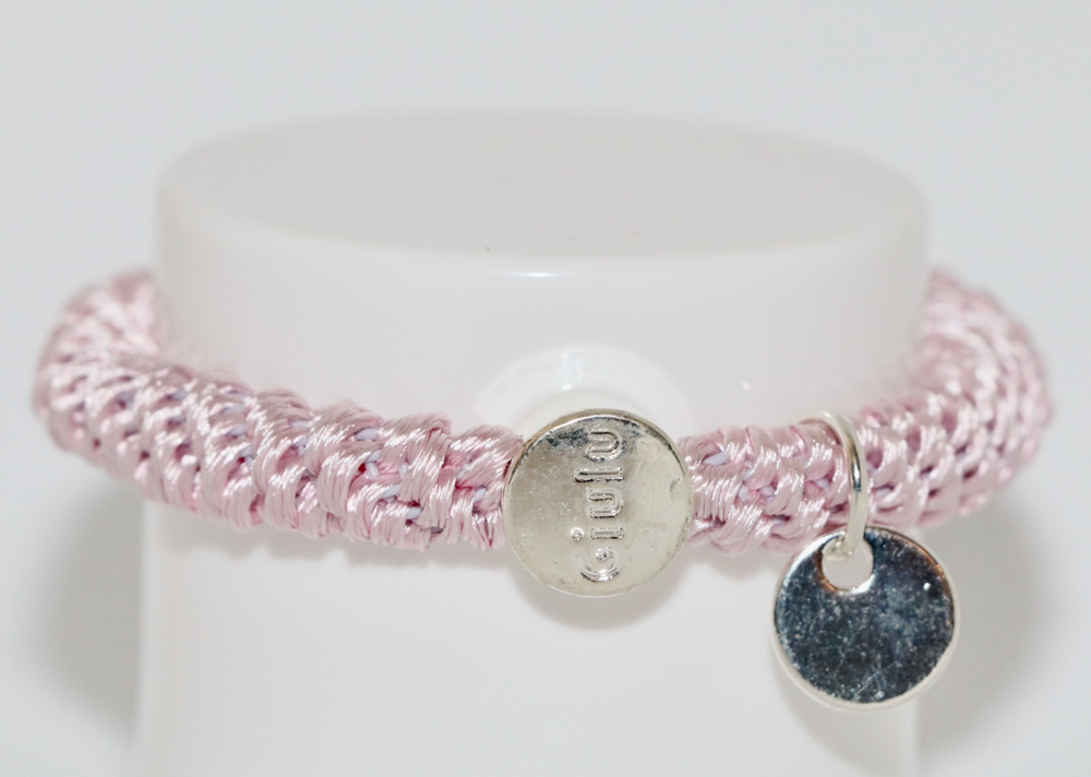 Haargummi mit silber in rosa