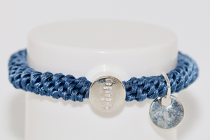 Haargummi mit silber in blau