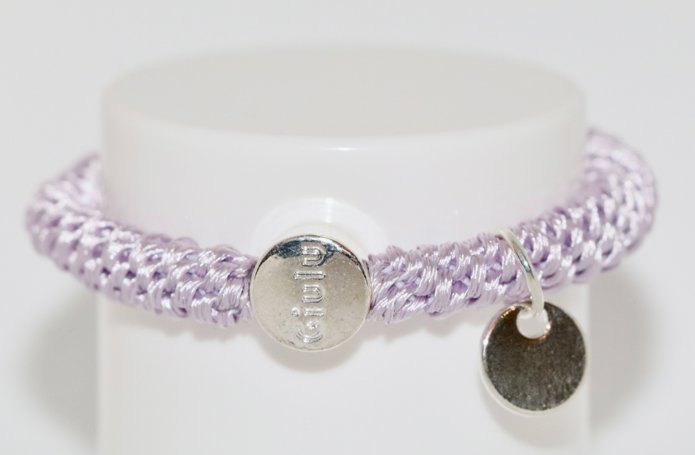 Haargummi mit silber in pastell lila