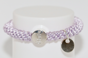 Haargummi mit silber in pastell lila