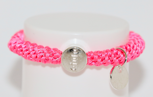 Haargummi mit silber in neon pink