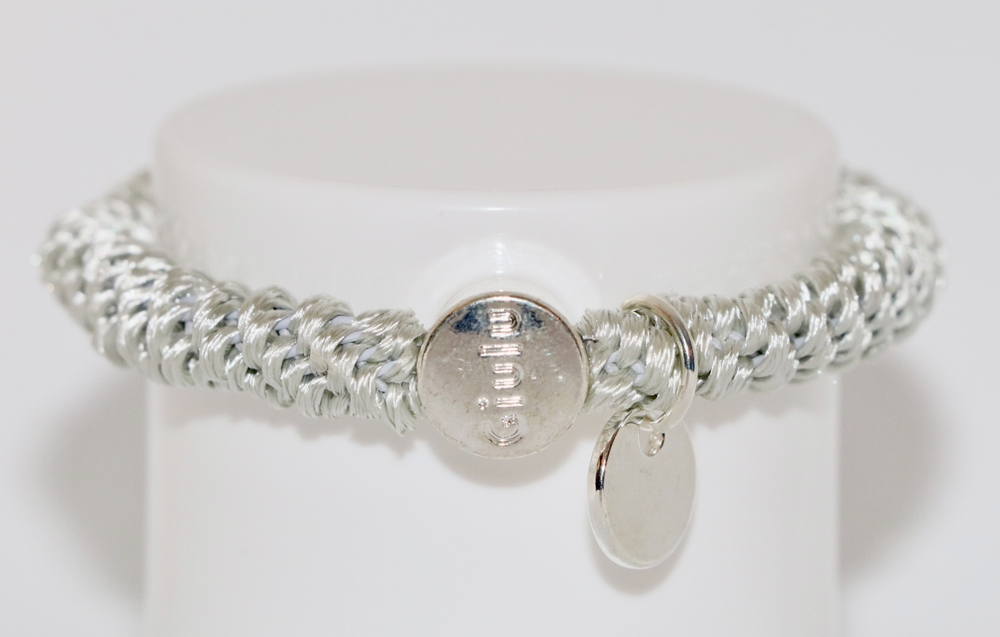 Haargummi mit silber in pastell mint
